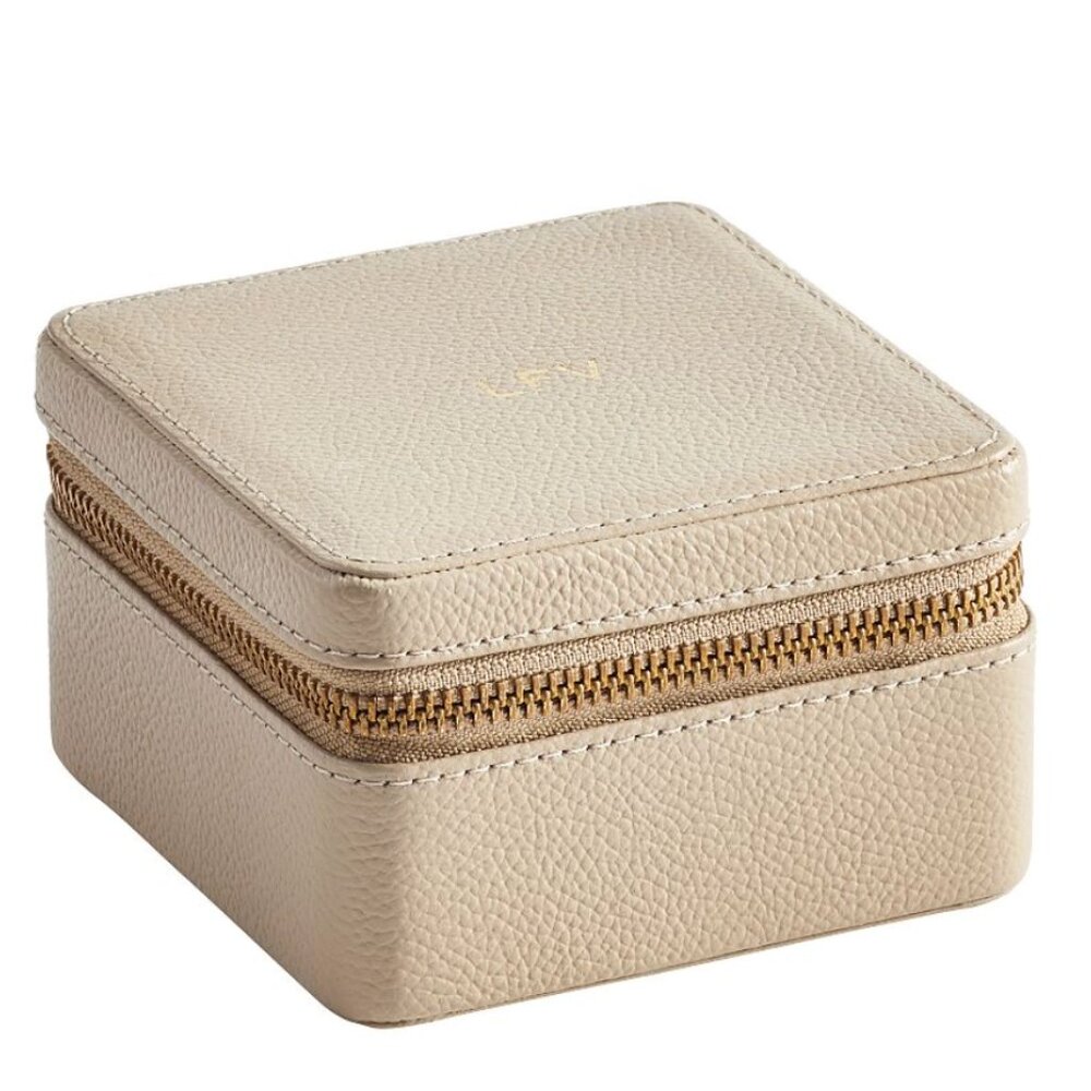 Pottery Barn - Mckenna Leather Small Travel Jewelry Case (Porcelain Blue)